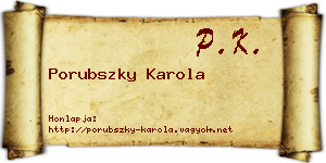 Porubszky Karola névjegykártya